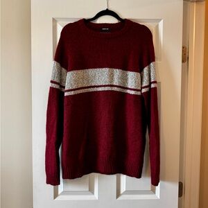 American Eagle Men’s Burgundy Gray Sweater Wool Blend L